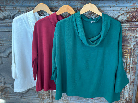 cowlneck airflow blouse