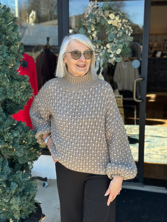 Contrast Stitch Crochet Swtr