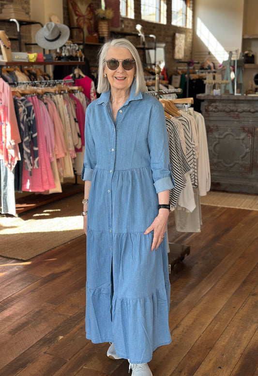 Denim Tier Maxi