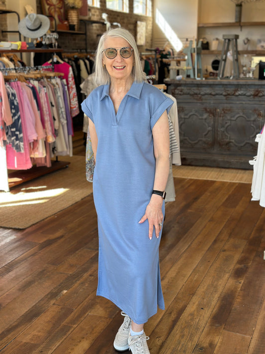 Pocket Midi Collar Dress