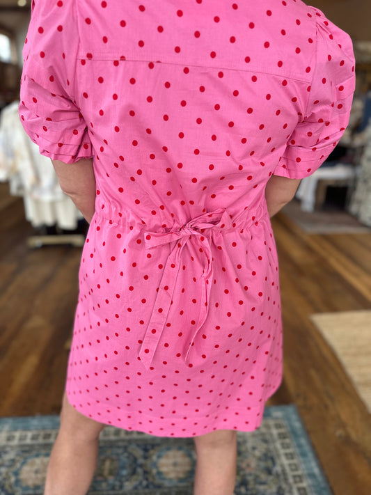Puff Slv Babydoll Print Dress