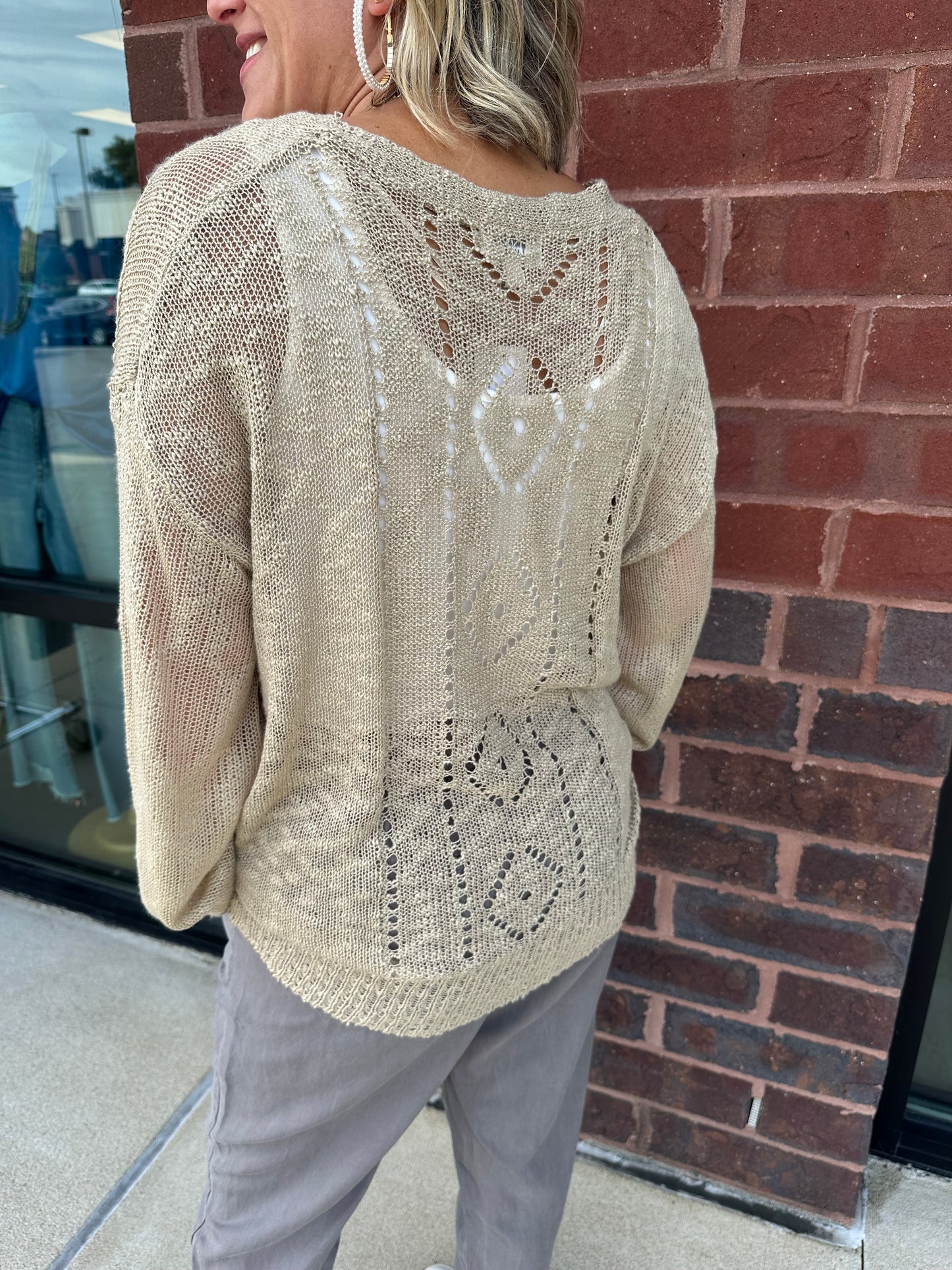 Knit Sweater with Bell Sleeves