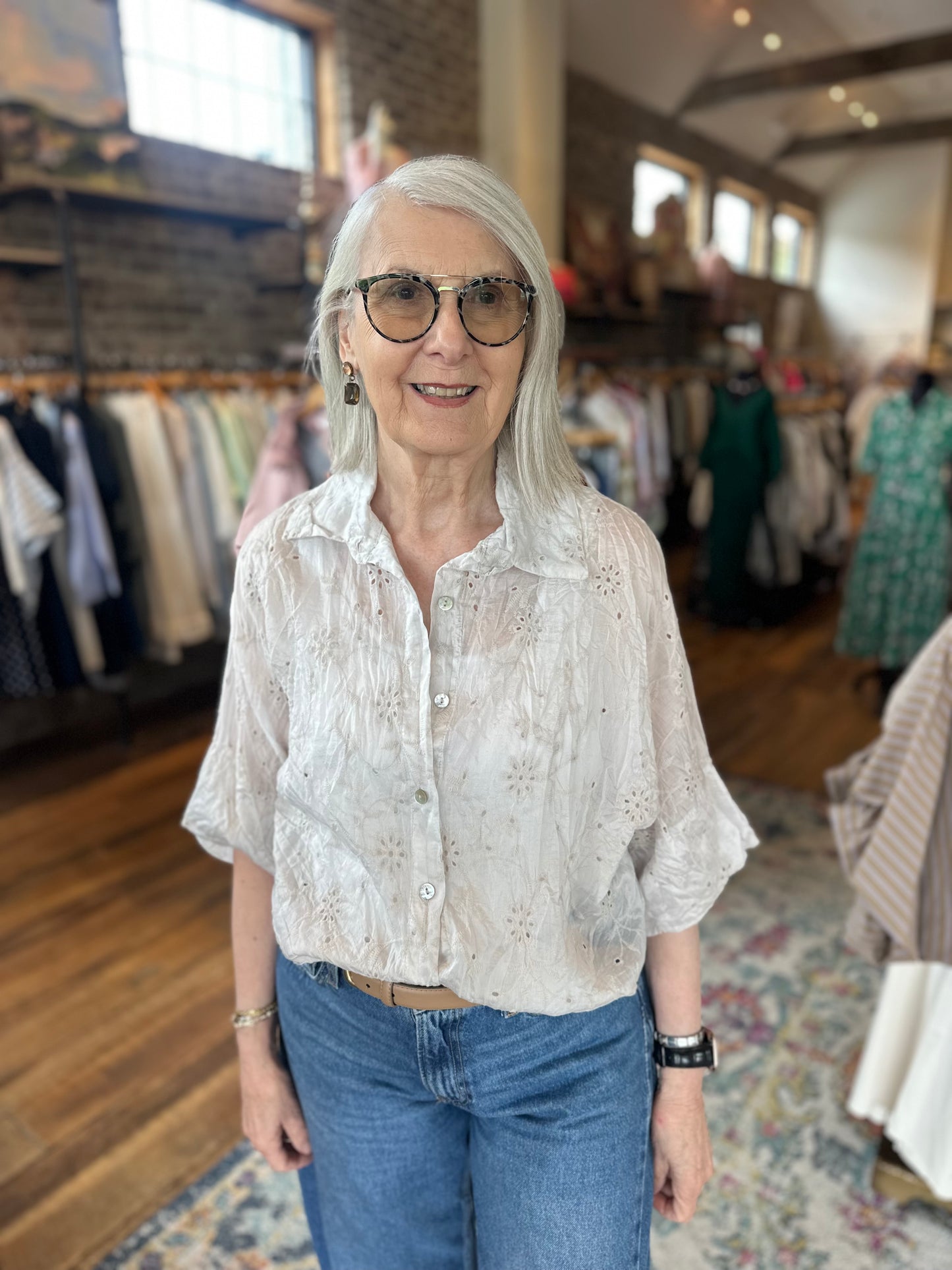 Eyelet Emb Blouse