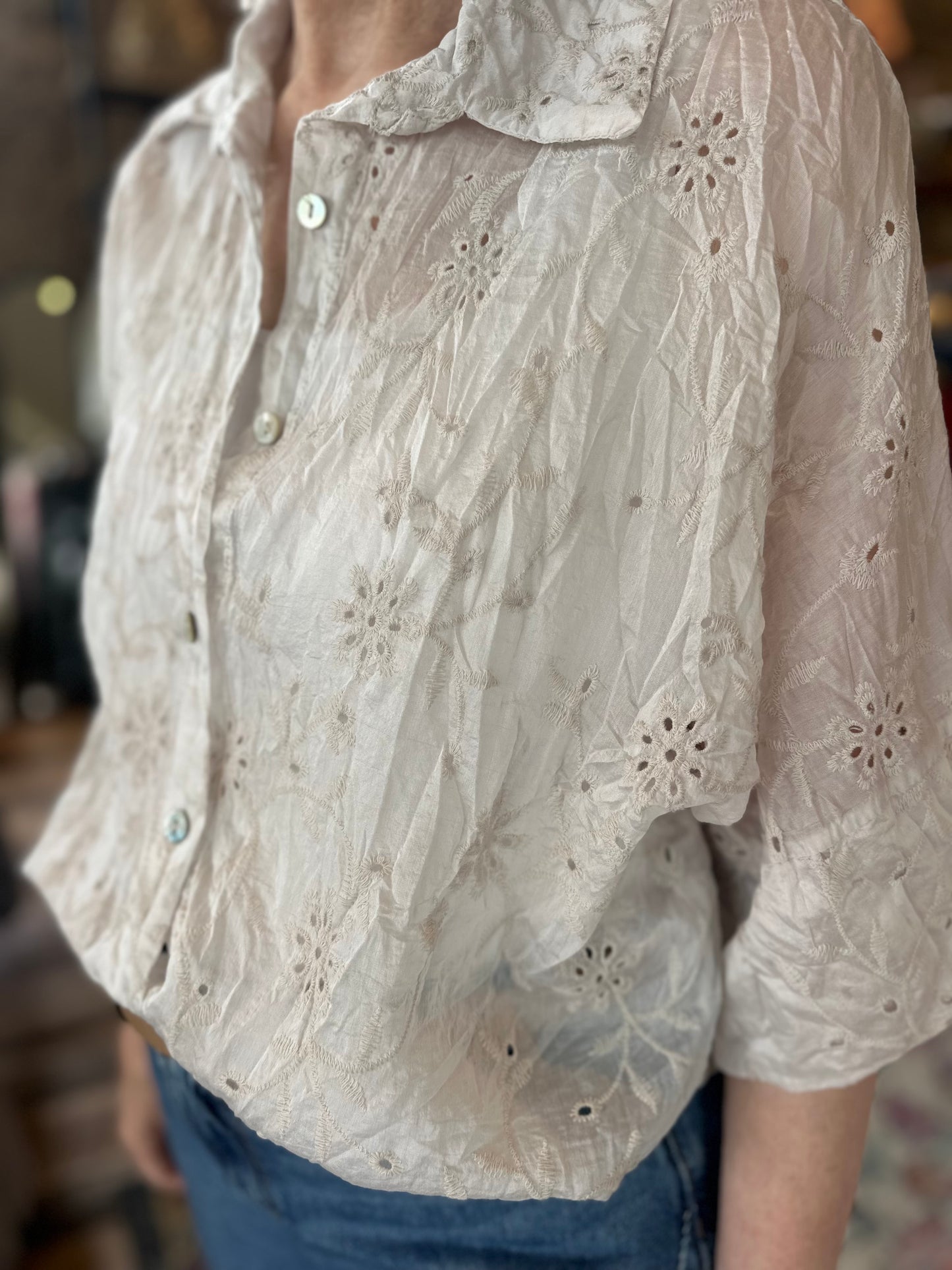 Eyelet Emb Blouse