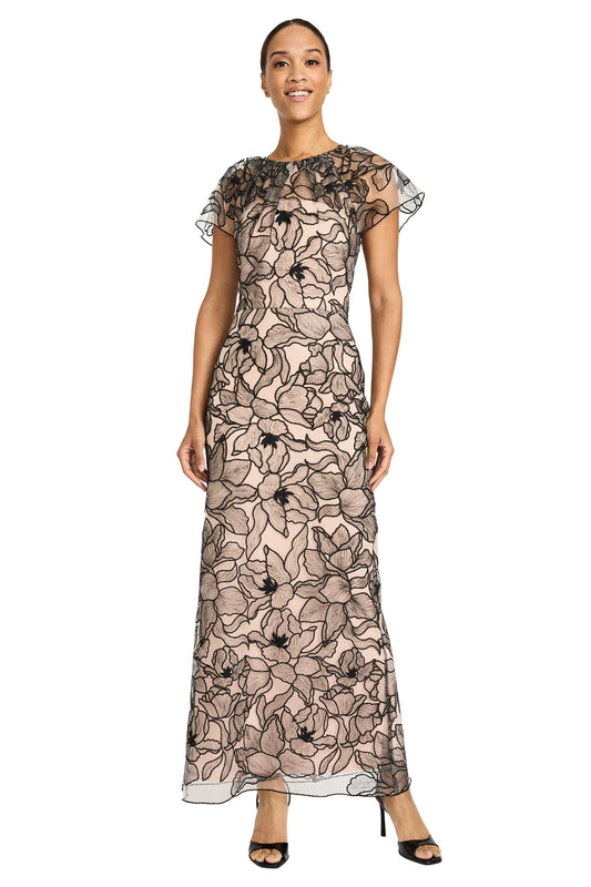 Blk Embroidered Maxi