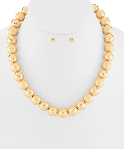 15mm Textured Metal Ball Necklace
