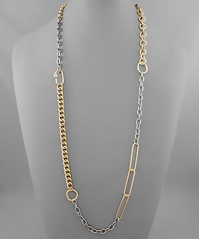 Twotone Multi Chain Link Necklace