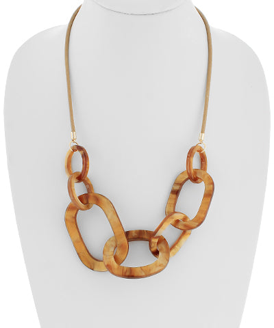 Acrylic Multi Oval Linked Necklace