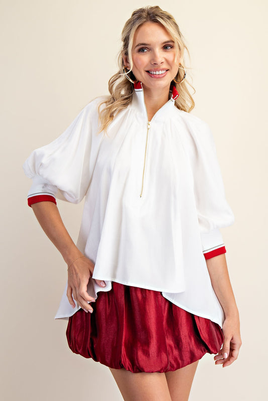 Stripe Mock Neck
