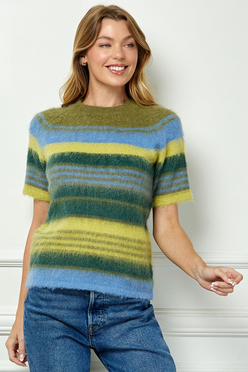 Fuzzy Stripe Sweater