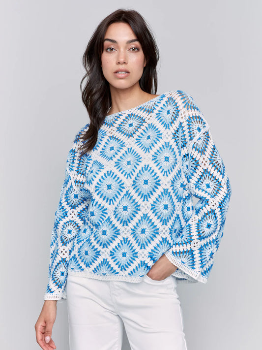 Boat Neck Crochet Top