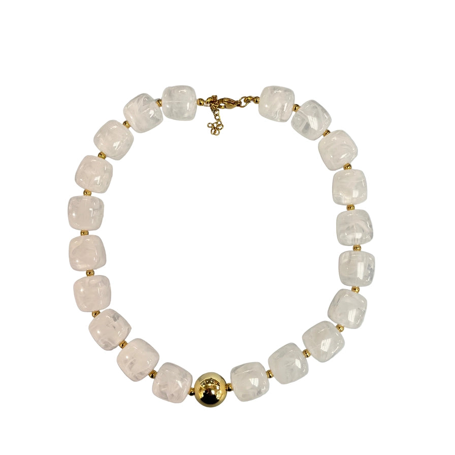 Resin Gold bead necklace