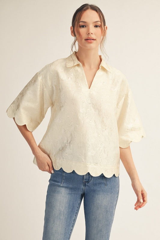 Floral Scallop Top