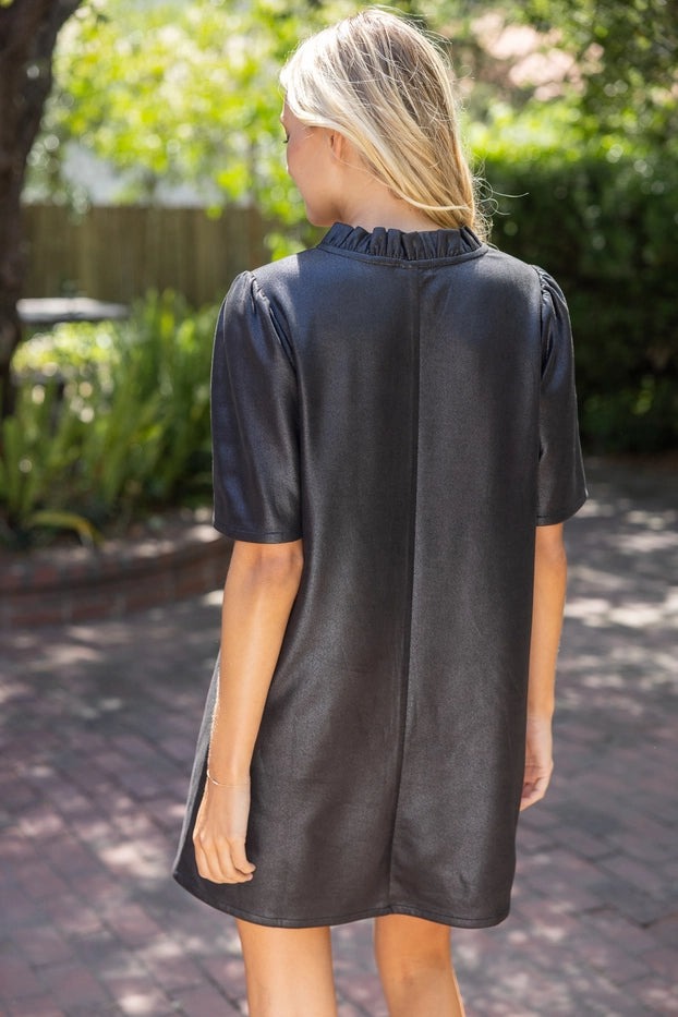 Ruffle V Shift Dress