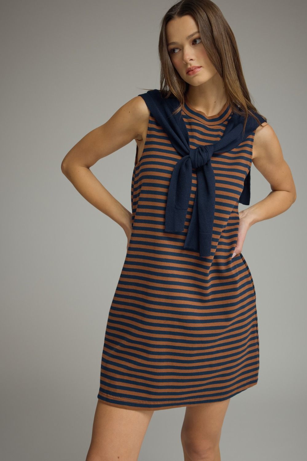 Stripe Dress w/ Swtr