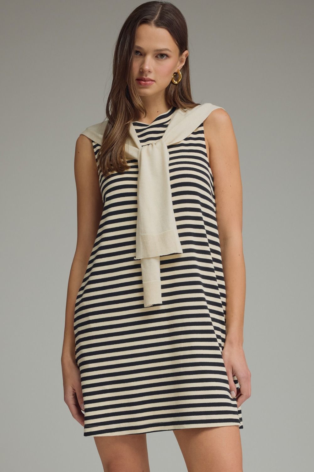 Stripe Dress w/ Swtr