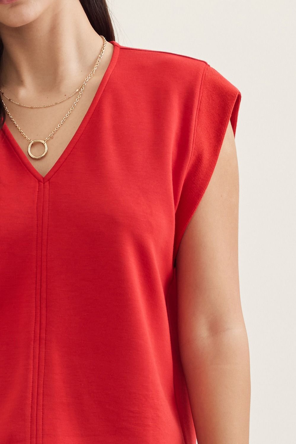 Sleeveless V-Neck Top