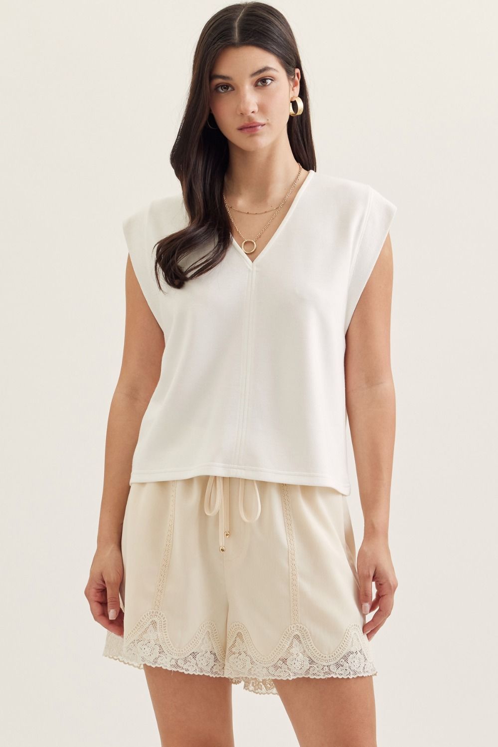 Sleeveless V-Neck Top