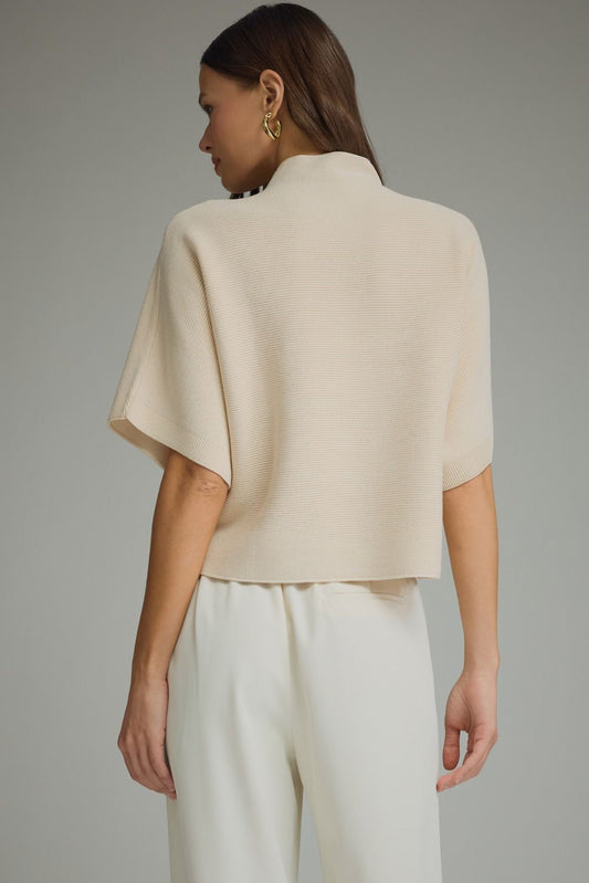 mock neck baby rib pullover