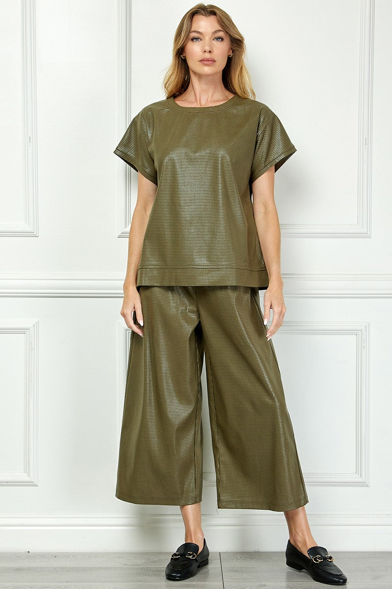 Faux Leather Pant Set
