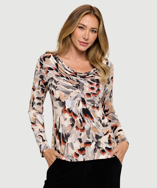 Cowl Neck L/S Top