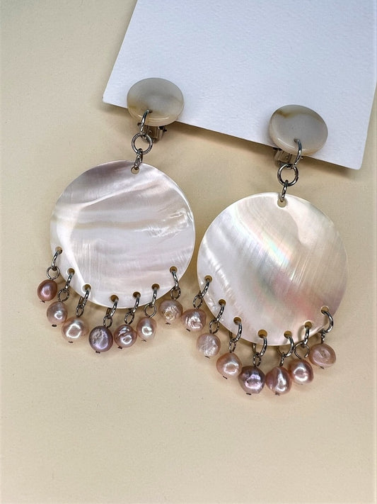 Clip on Shell Drop Earring