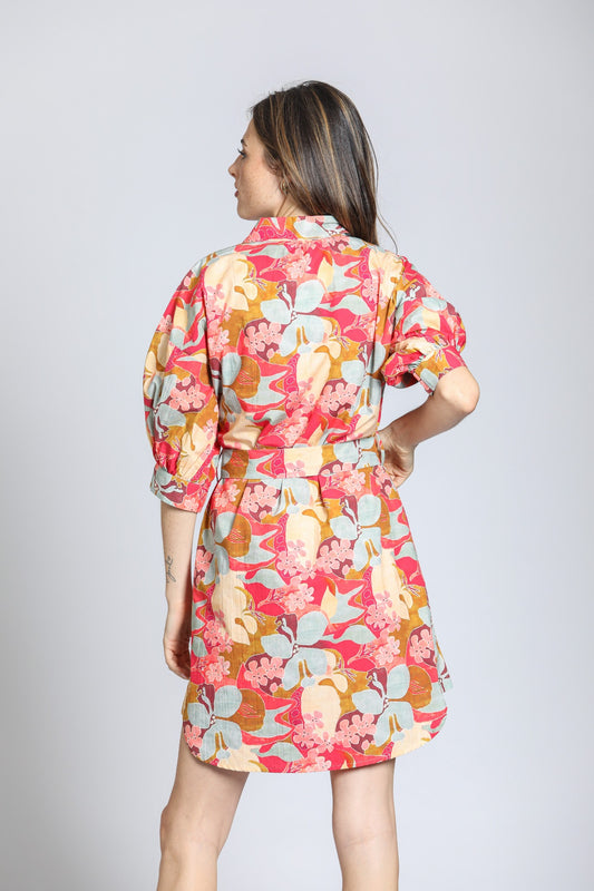 Belt Dress Puff Slv
