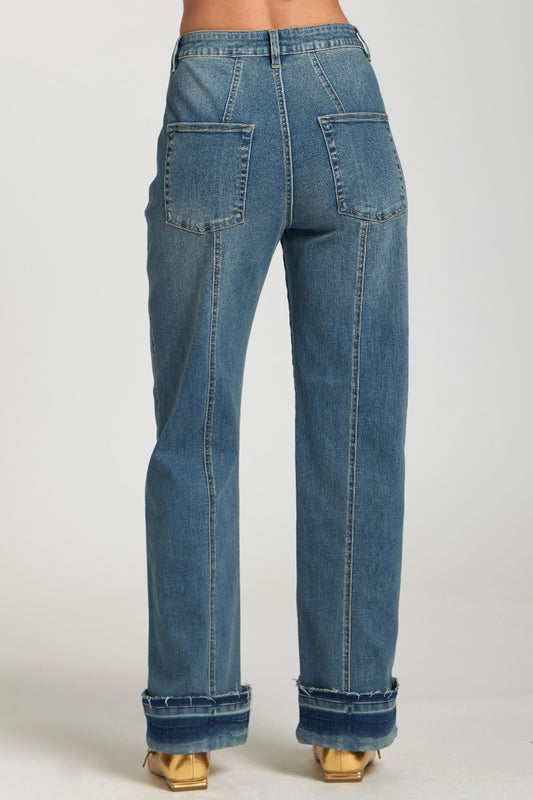 Full length patch pocket jean