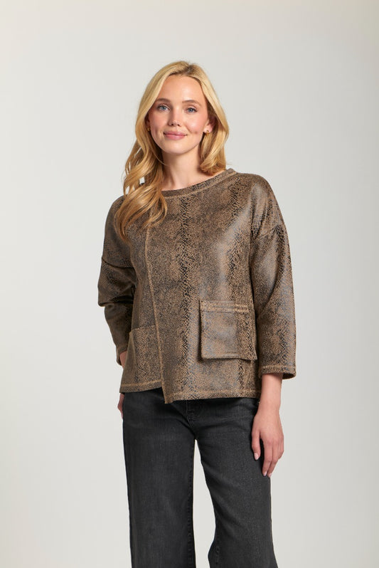 Vegan Leather Uneven Top