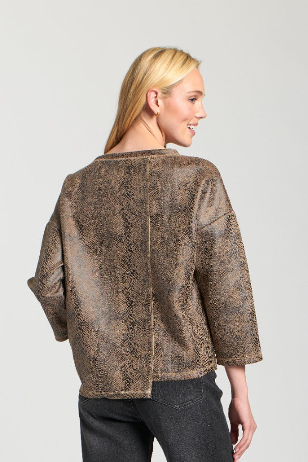 Vegan Leather Uneven Top