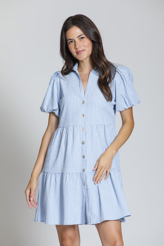 Tiered Dress w/ Puff Slv