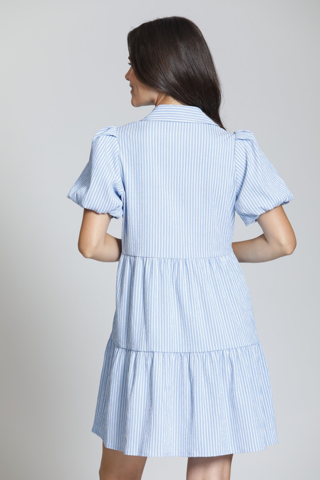 Tiered Dress w/ Puff Slv