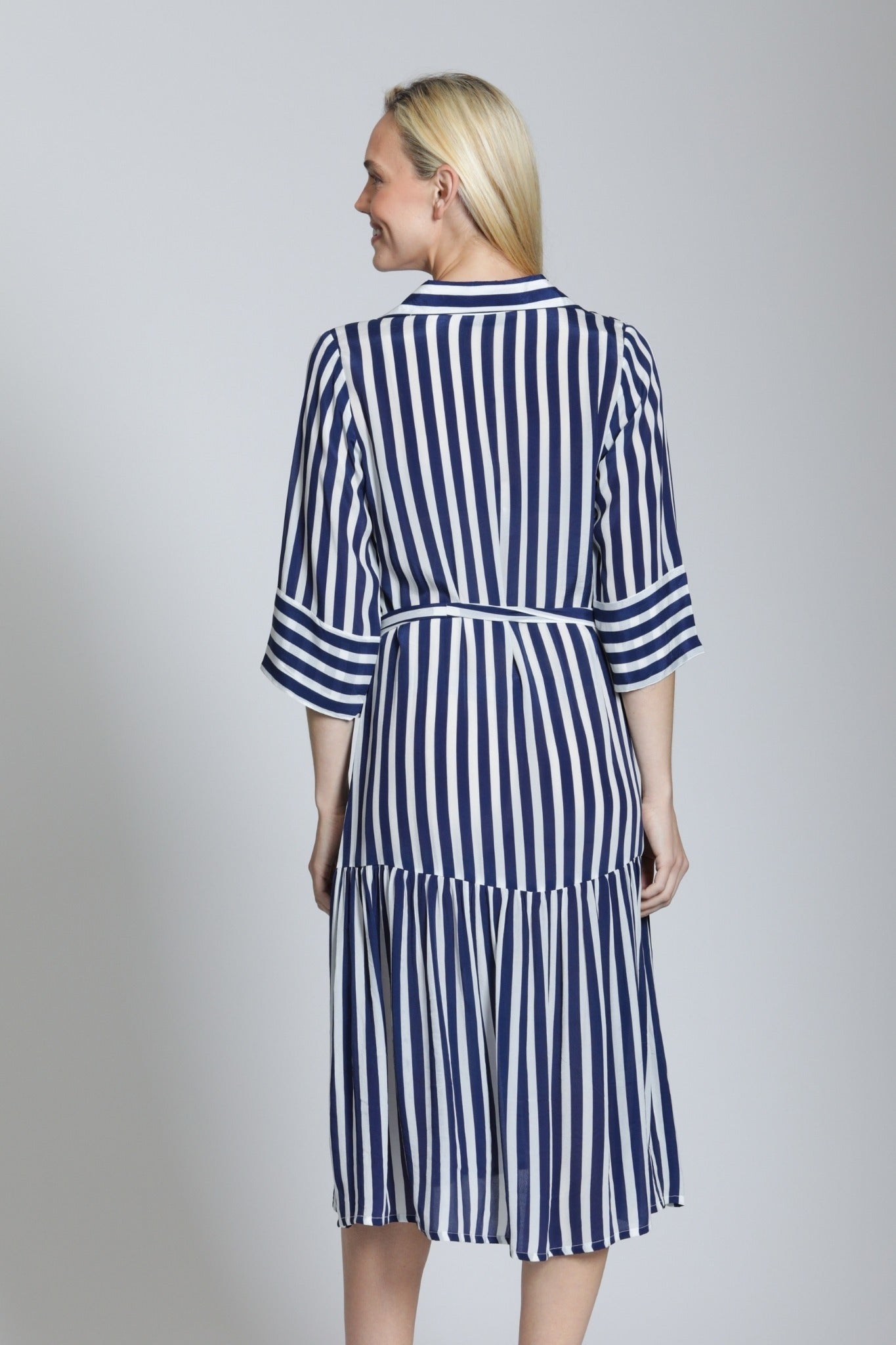 Half Placket Belt Dress