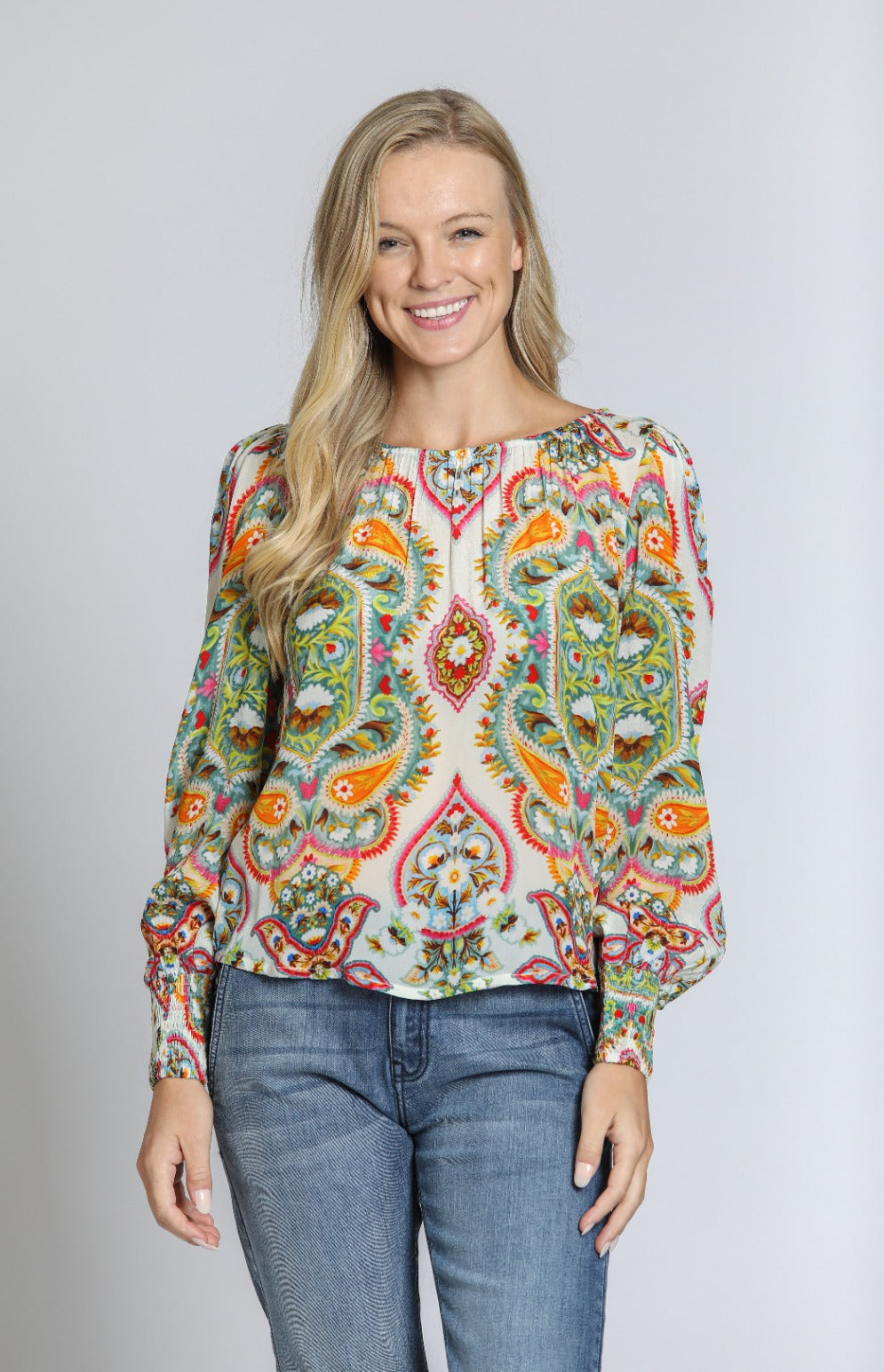 Smocked Cuff Top