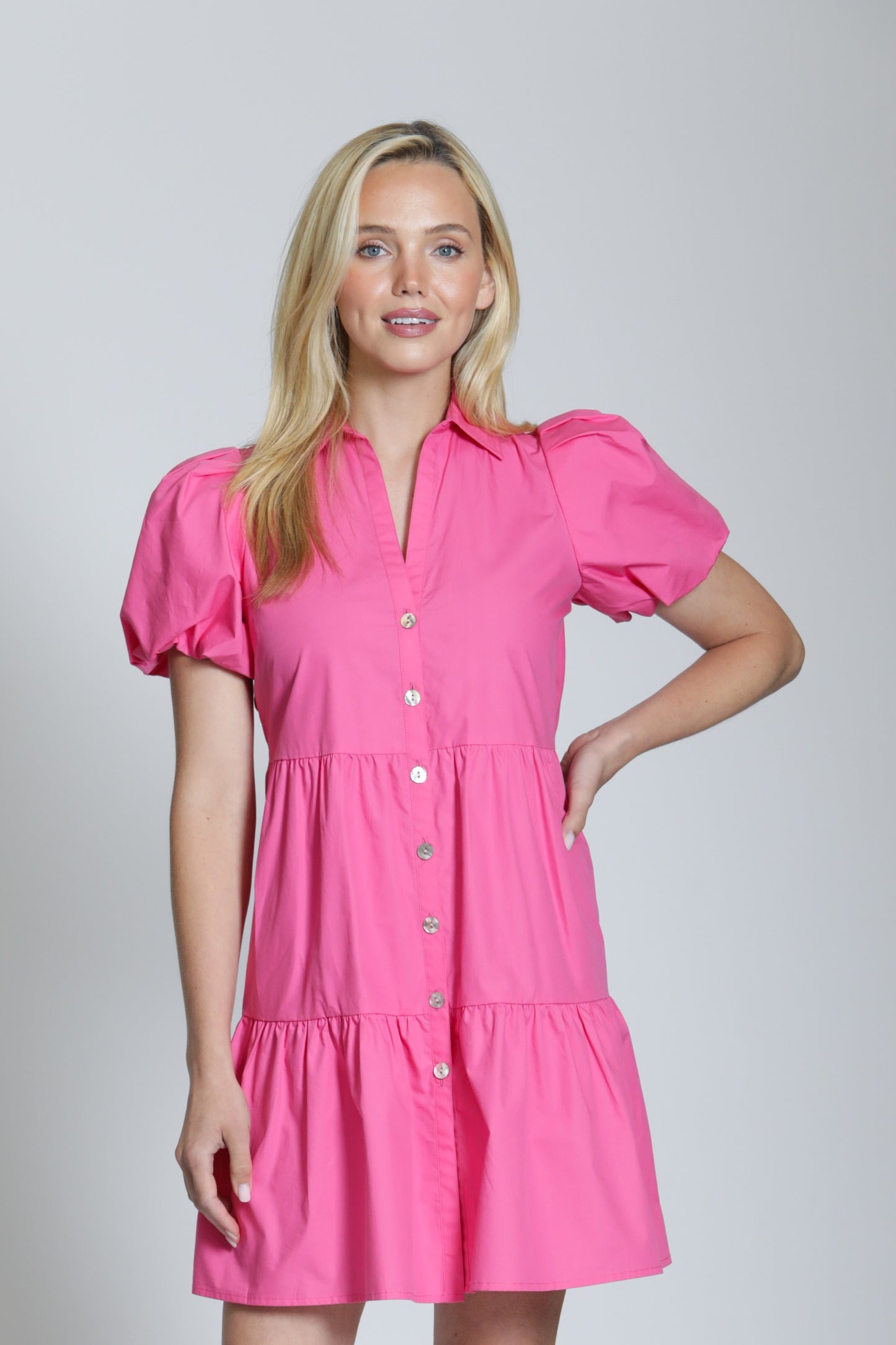 Tiered Dress w/ Puff Slv