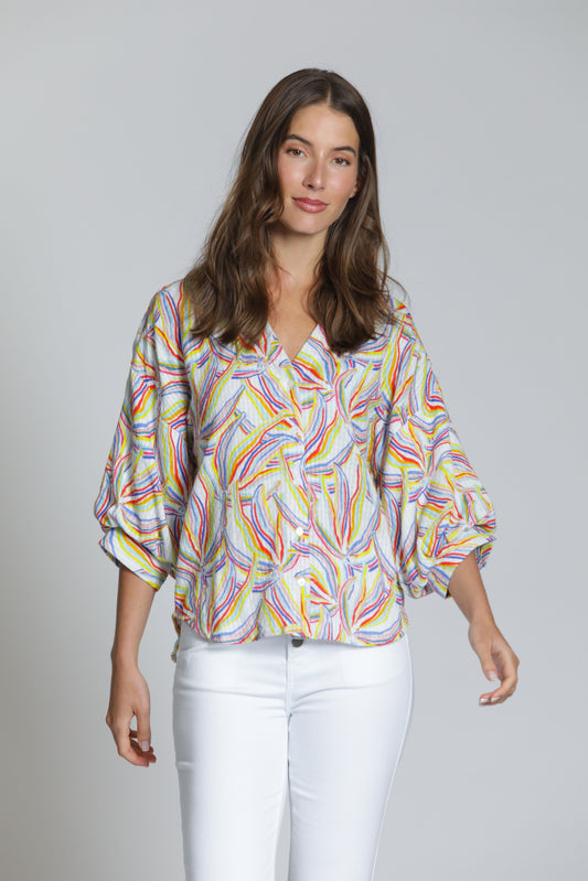 Shirt w/ Blouson Slv