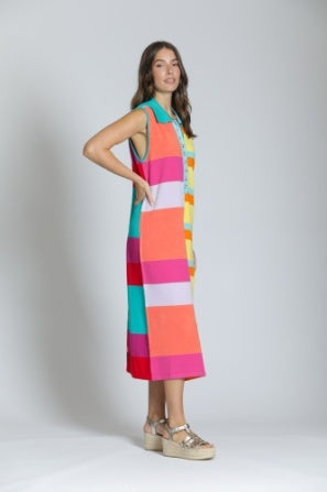 Stripe Polo Knit Dress