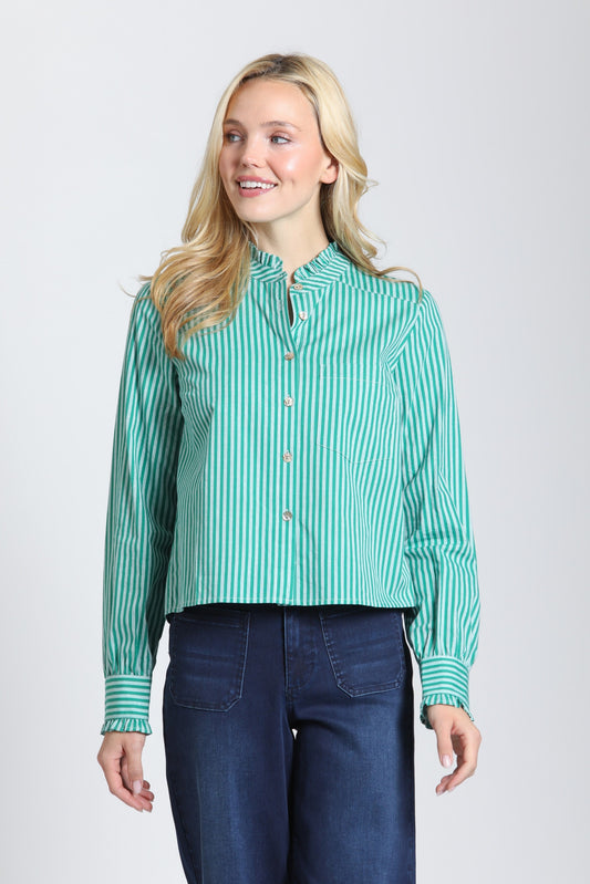 Crop Ruffle Stripe