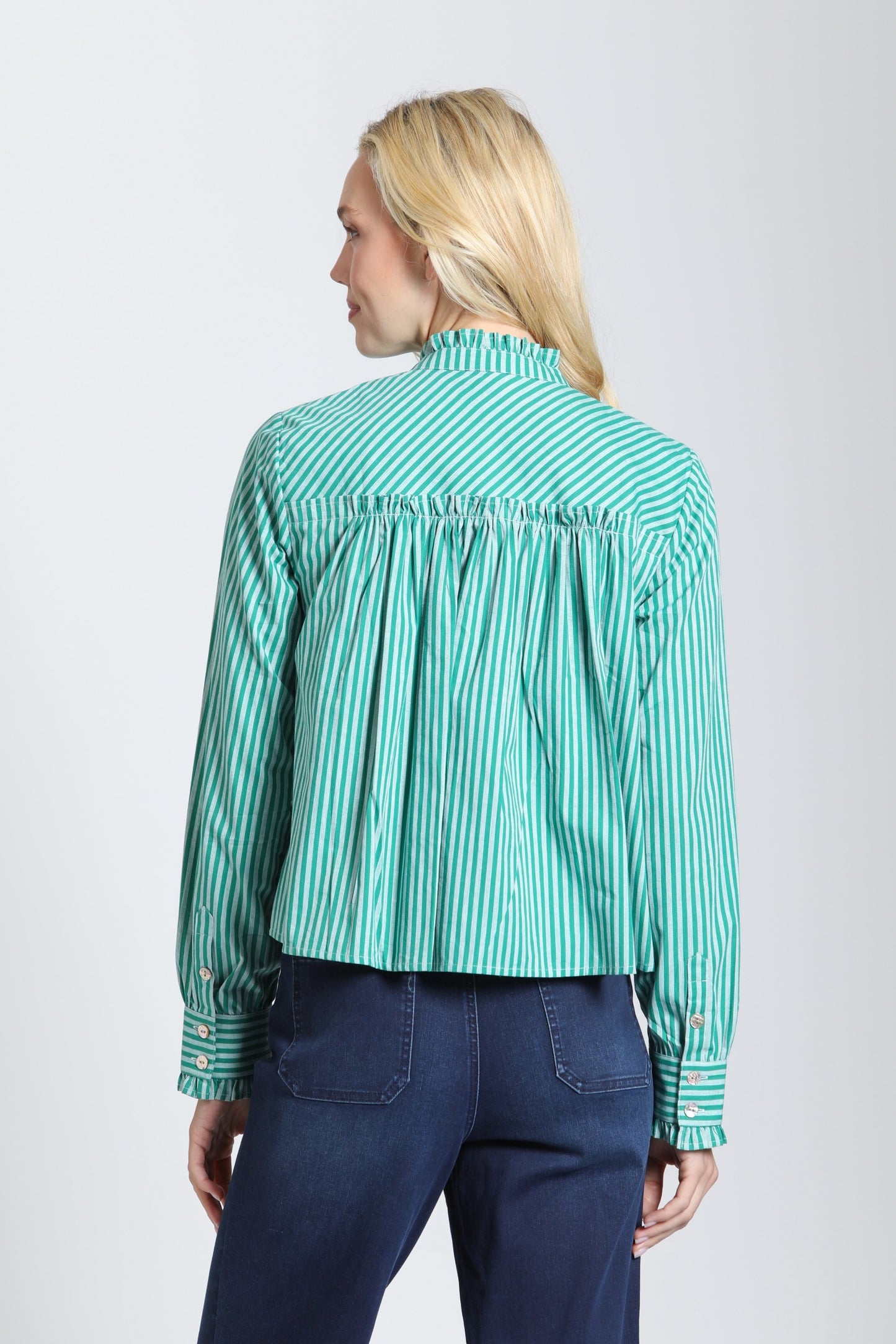 Crop Ruffle Stripe