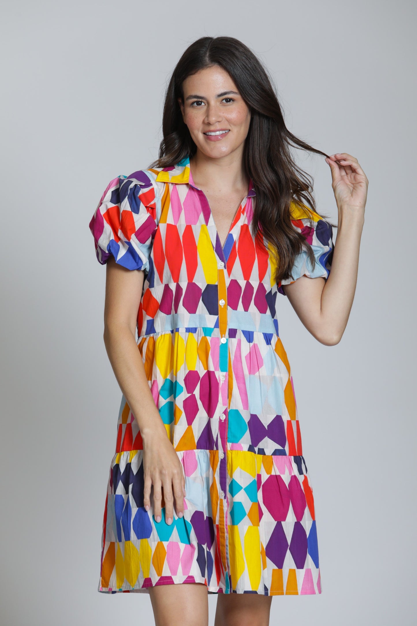 Flounce Shirt Dress