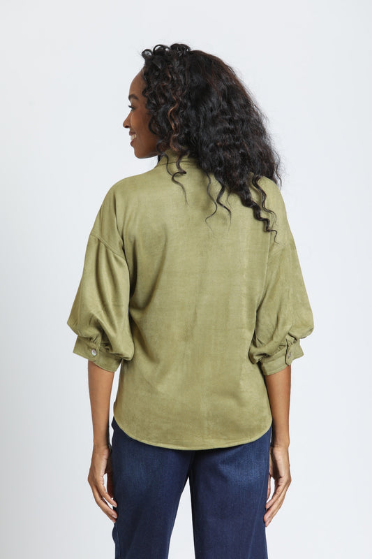 Faux Suede Blouse