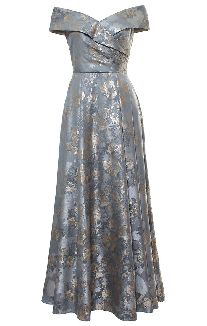 Print Off Shoulder Gown