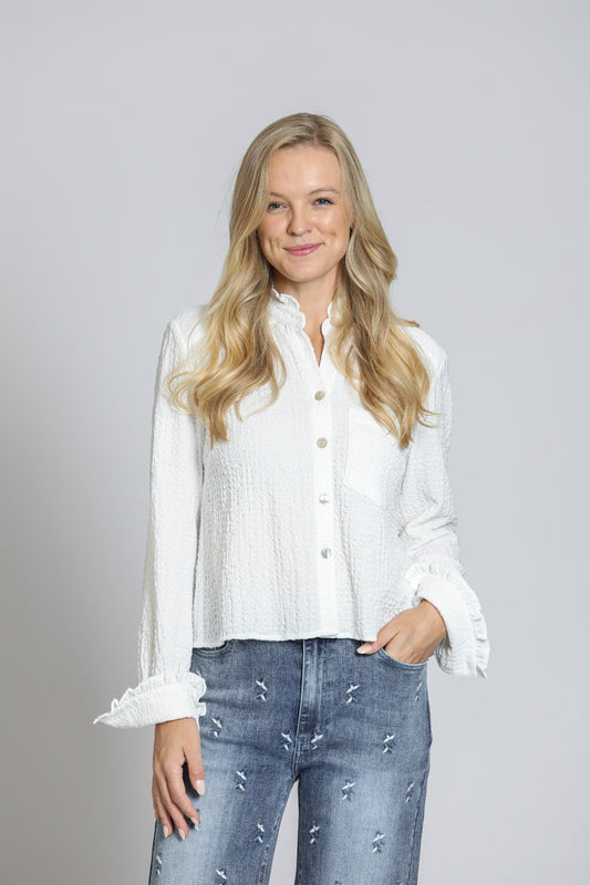 Check Shirt w/ Ruffle