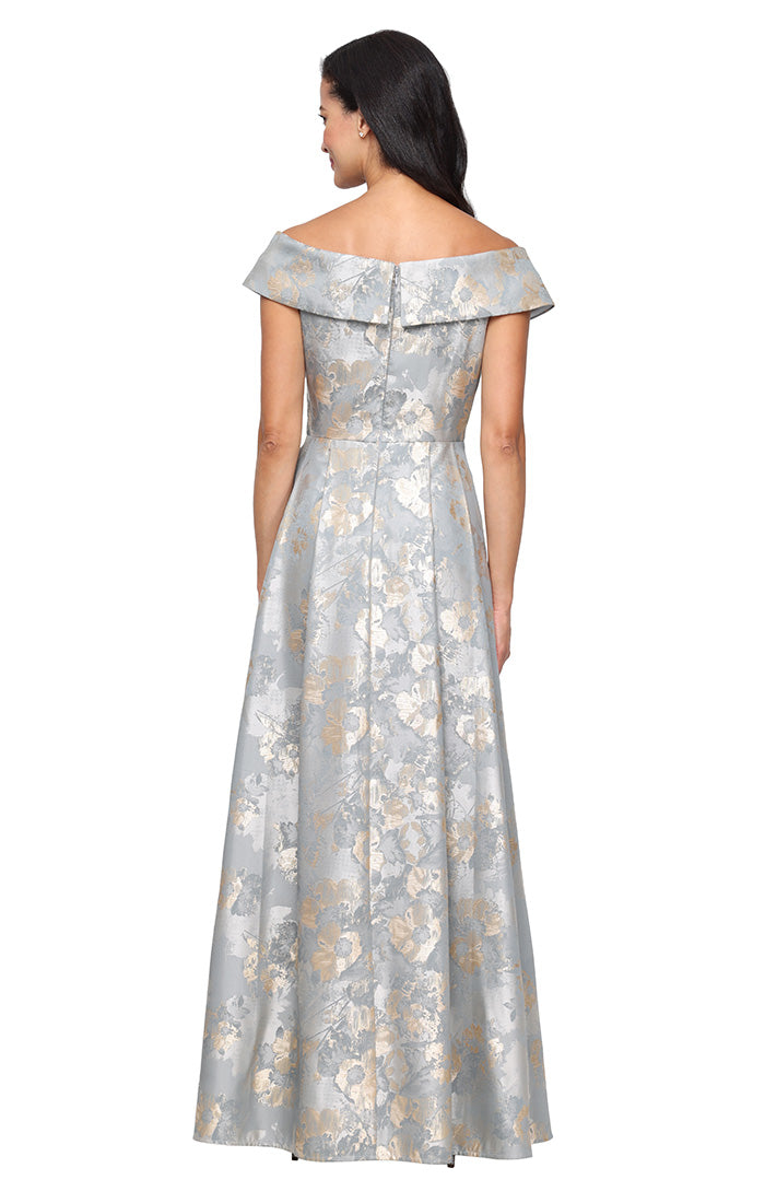 Print Off Shoulder Gown