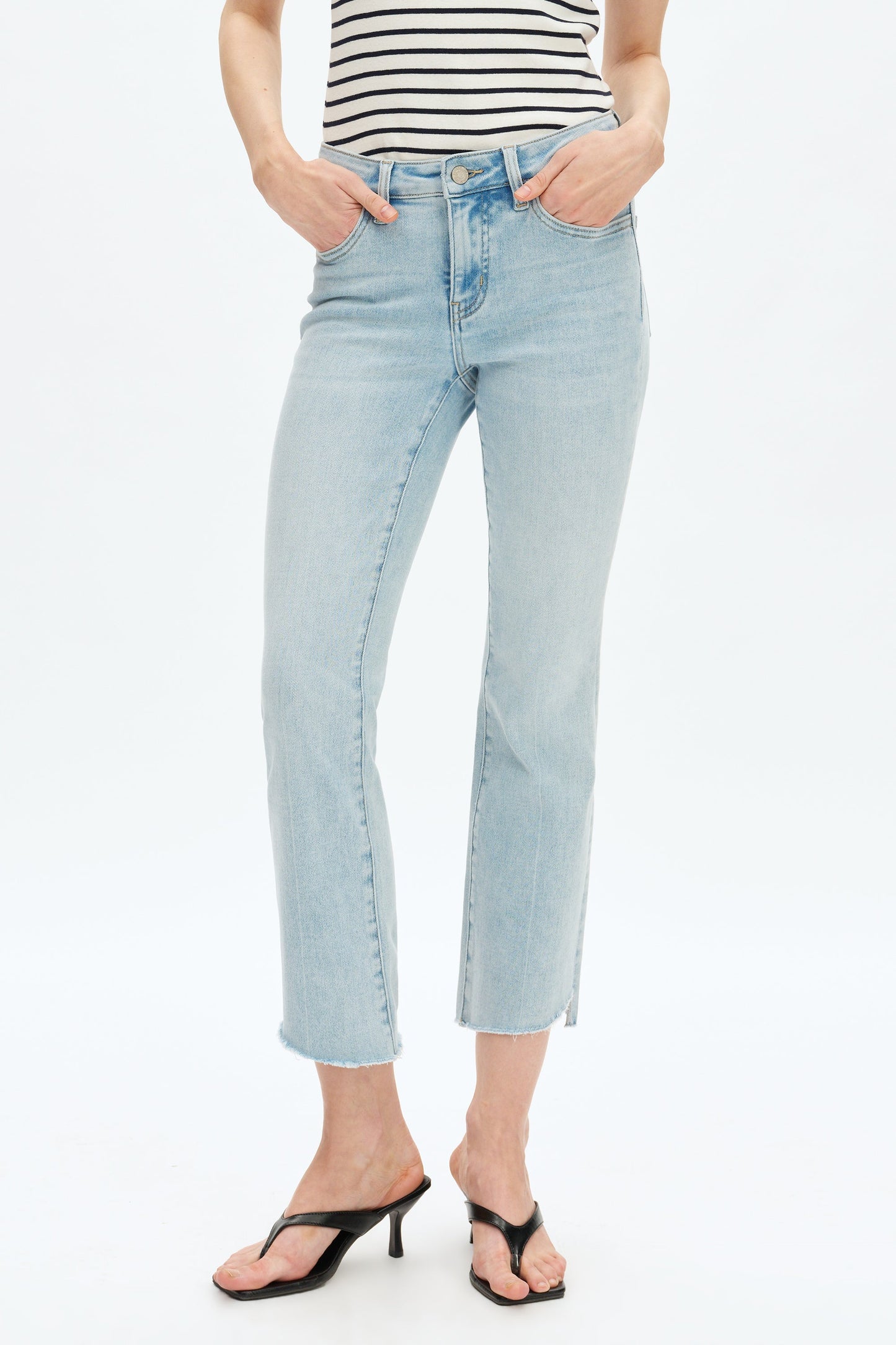 Baby bootcut acid wash jeans