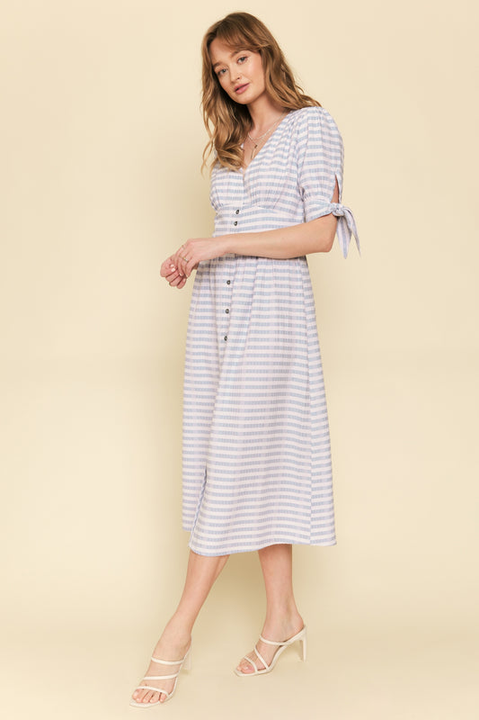 Tie SLV Midi Dress