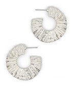 Textured Open Circle Hoops