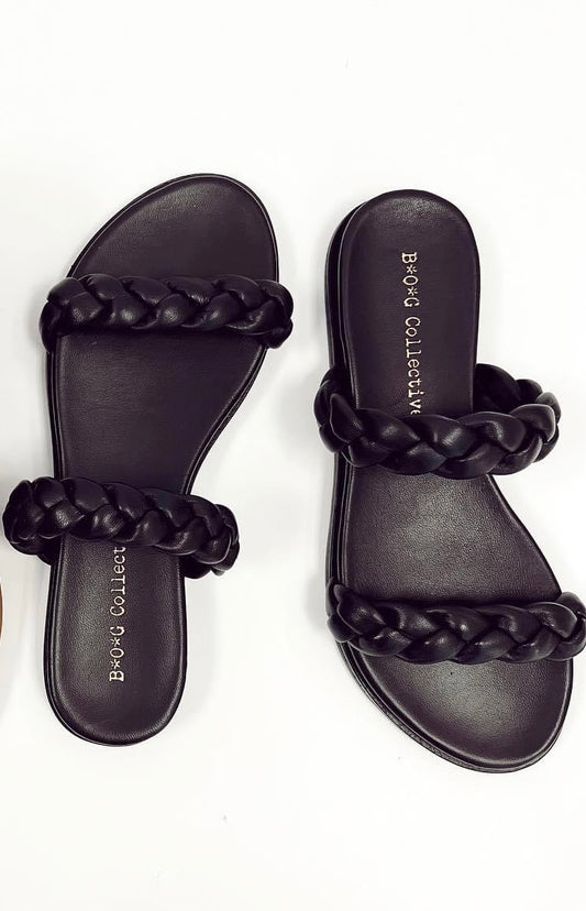 Delphine- Braided Slides