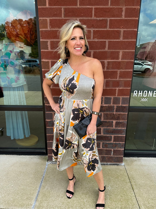 Silky One Shoulder Dress