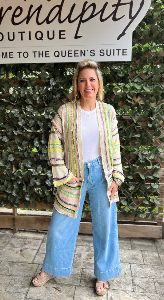 Stripe Sweater Cardi